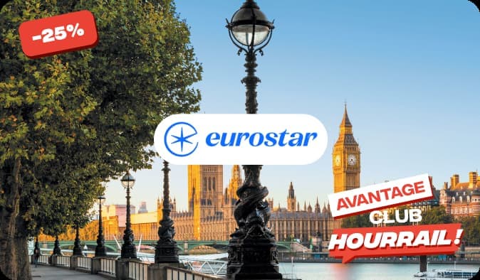Club HOURRAIL perk: Eurostar ticket discount offer.